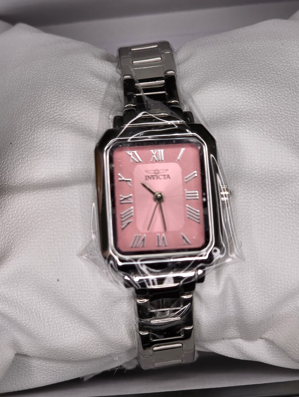 Invicta Silver Rectangular Stainless Steel Bracelet Watch with Polished Face - Picture 5 of 5